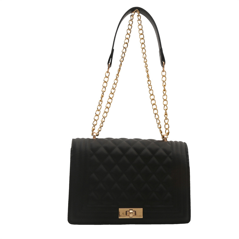 Bolso de cadena de diamante de alta sensación 2024 nuevo bolso cuadrado de moda nicho universal bolso de hombro casual