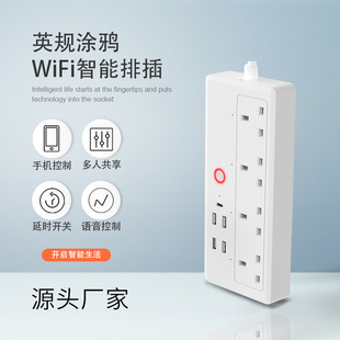 British wifi graffiti smart 4USB data cable mobile phone remote control voice control British standard patch panel