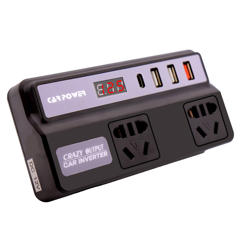 12V回転220V車載インバータ延長シガレット口急速充電自動車携帯電話充電24V国標電源|undefined