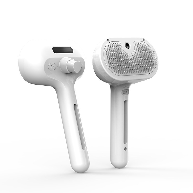 Pein de pulverización de mango transfronterizo para gatos y perros cepillo de pulverización de vapor eléctrico pein de masaje de pulverización de un botón pein de mascota a prueba de volar