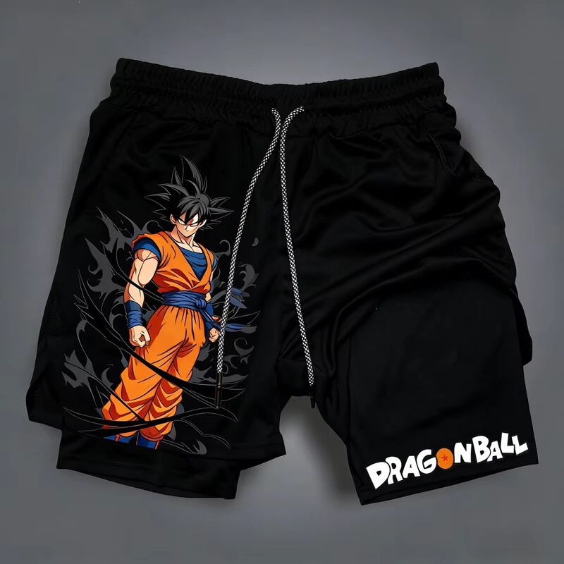 Trendy Dragon Ball Goku Anime Print Double-Layer Shorts 2026 Men's Summer Sports Breathable Fashion Y2K Trendy Dragon Ball Goku Anime Print Double-Layer Shorts 2026 Men's Summer Sports Breathable Fashion Y2K
