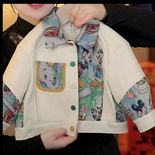 Boys' New Jacket 2025 Children's Spring and Autumn Baby Stitching Boys' Jacket Fashion Cartoon Explosions