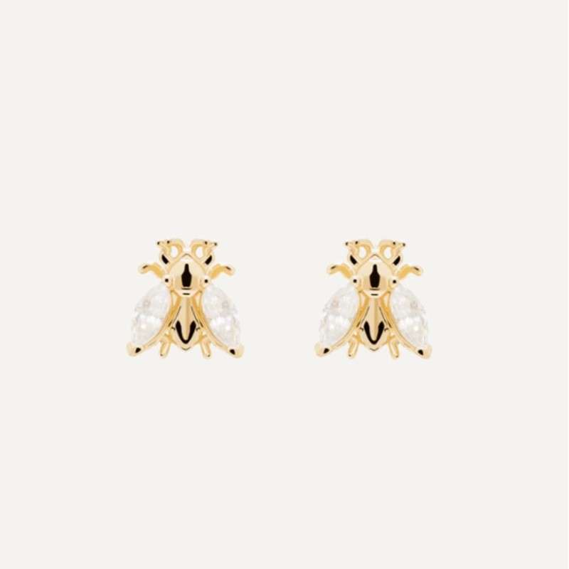 1 Pair Novelty Animal Sterling Silver Plating Inlay Zircon Ear Studs display picture 2