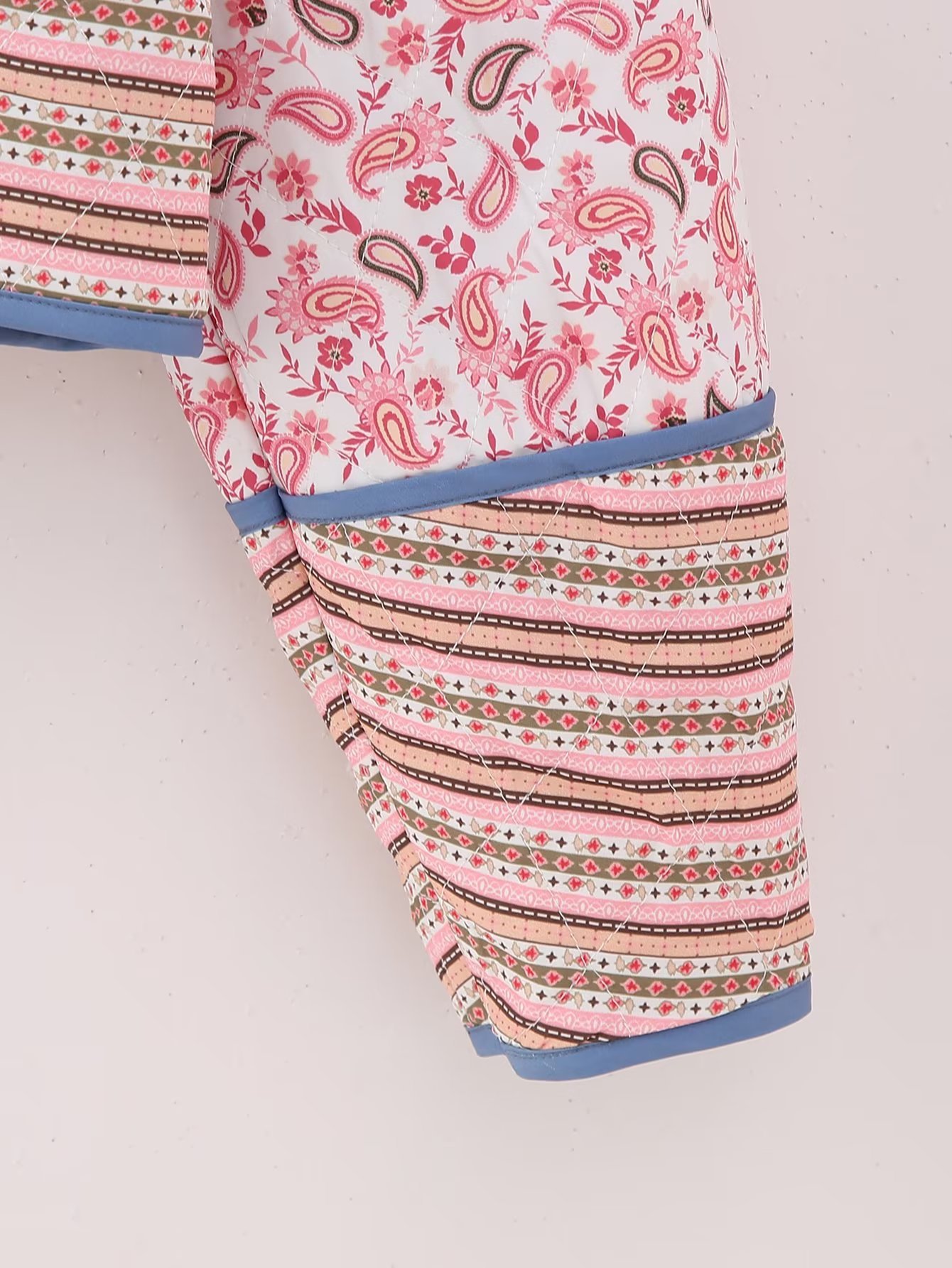 Women's Reversible Printed Jacket Lightweight Autumn Cotton Coat_voghion.com