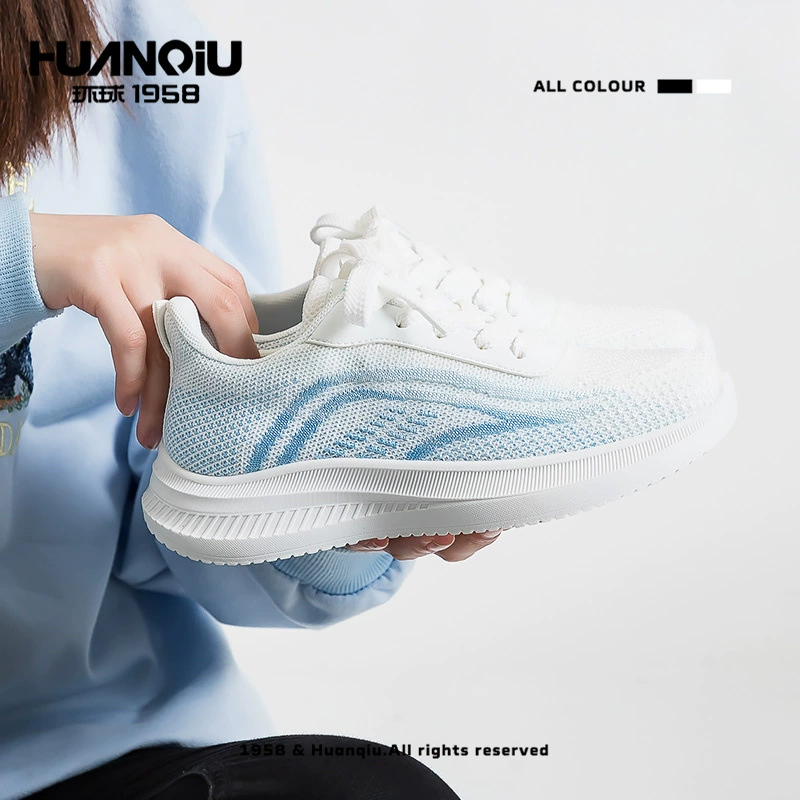 Глобальные сетчатые летающие туфли для женщин 2024 летом новые дышащие толстые подошвы увеличены, универсальные повседневные спортивные кроссовки