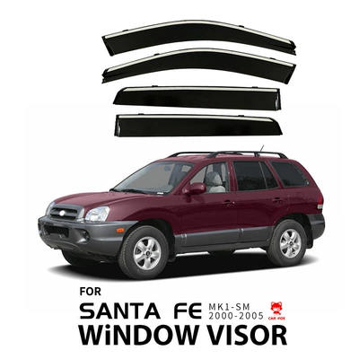 Suitable for Hyundai Shengda Santa Fe Rain Hyundai Santa Fe ix45 Window visor (Rain shield) - standard-packaging-without-logo-santa-femk1-sm-2000-2005pcrain-shield-with-bright-strip