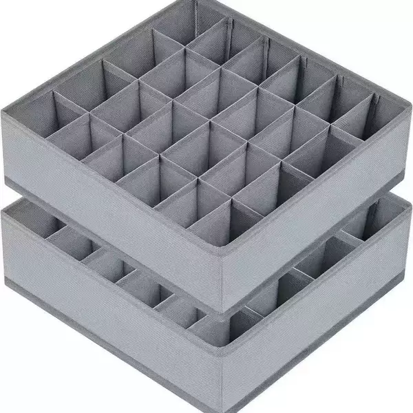 Underwear Storage Box, Fabric Four-Piece Set Without Lid, Compartmentalized Organizer for Scarves, Socks, Bras, Storage Box for Home Use