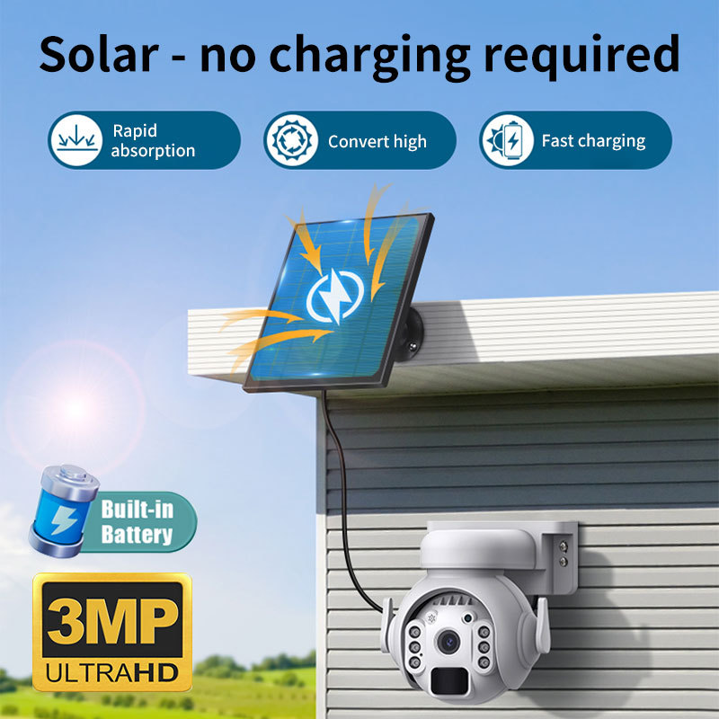 太阳能4G监控摄像头12X变焦迷彩300万夜视wifi低功耗摄像机