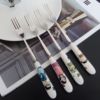 Ceramic tableware stainless steel, coffee cute dessert spoon, ice cream, internet celebrity