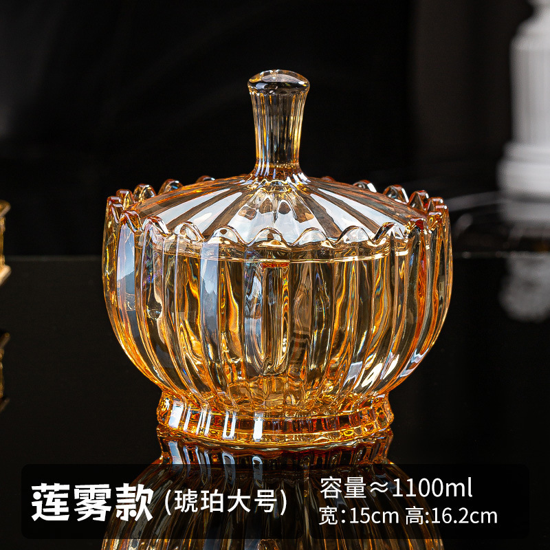 欧式玻璃罐香薰蜡烛罐糖果罐收纳摆件首饰品罐子消磁石水晶消磁碗|undefined