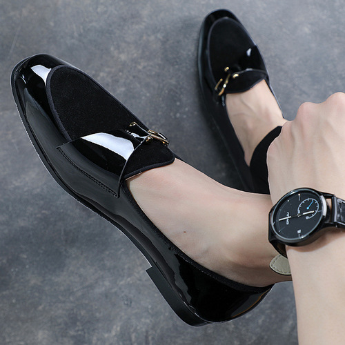 Amazon wish LAZADA pointed toe casual leather shoes buckle versatile personalized small leather shoes for men wholesale