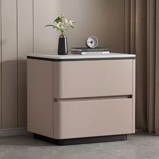 Cream Style Light Luxury Leather Wrapped Installation-Free Home Bedside Table Modern Internet Celebrity Simple Minimalist Bedroom Bedside Table