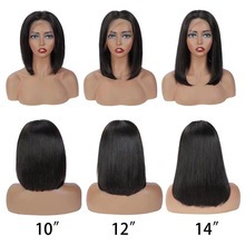 Cross-border adorable bobwigs damas cortos cortos y recto frente encaje fibra química capuchilla rosa pelucas