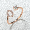 Golden one size ring with letters, jewelry suitable for men and women, suitable for import, Amazon, pink gold, wholesale