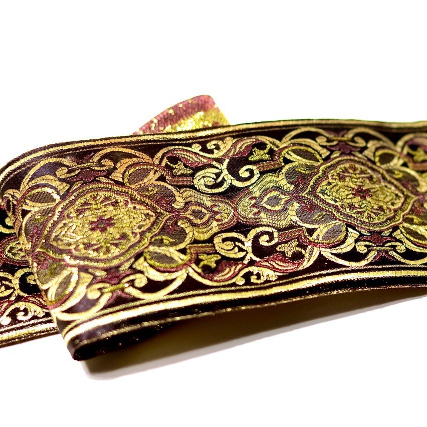 Ancho 7,8 cm cinta de hilo de oro de alta precisión Xinjiang traje étnico Xizango borde de la manga del collar borde cortina de camino de mesa mantel