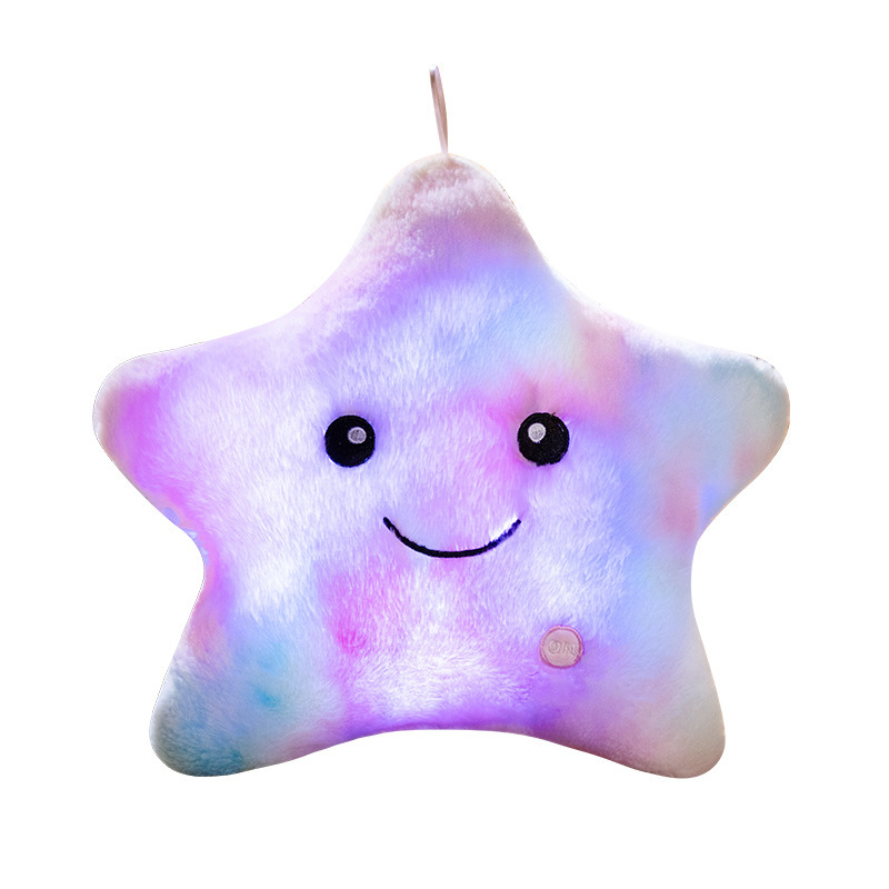【越境限定価格】クリエイティブ カラフル ウサギ毛 タイダイ 発光五芒星枕 発光枕 五芒星|undefined