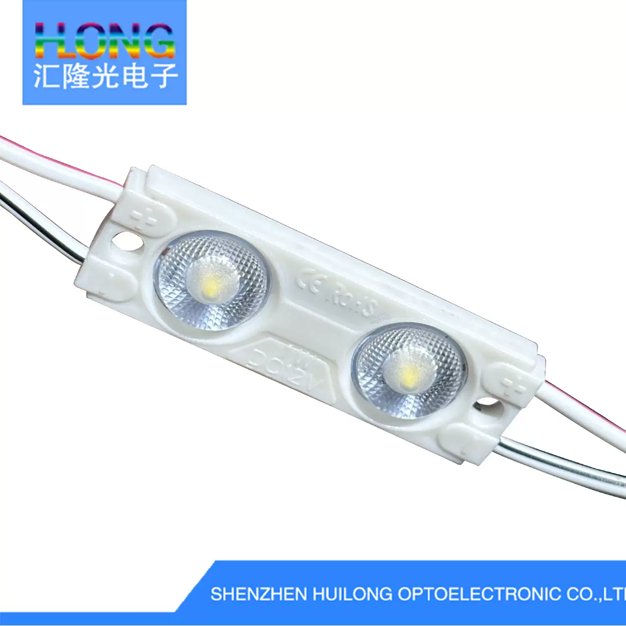 新款2灯注塑模组 2835带透镜注发光字LED模组光源 高光效1W模组