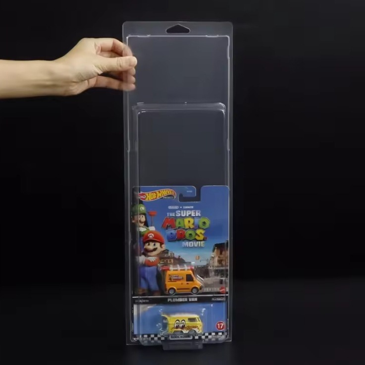 Dongguan juguetes premium caja de embalaje de automóviles plástico transparente una sola vez doble caja de absorción de plástico caja de rueda caliente