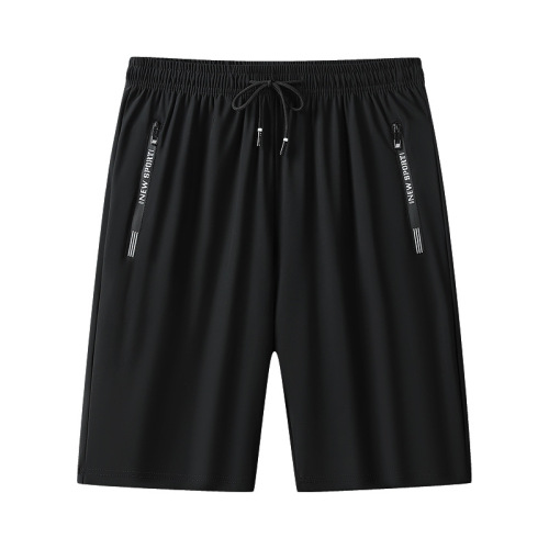 Summer Leisure Ice Silk Men's Stretch Air Conditioning Pants Youth Sports Quick Dry Plus Size Short Pants Thin Beach Shorts
