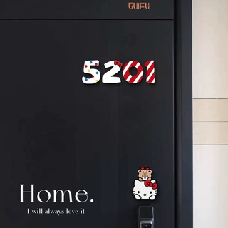 可爱磁吸数字门牌家用亚克力门口入户装饰号码牌民宿房间号标识牌