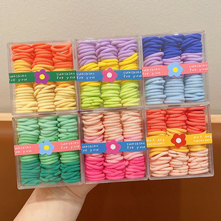 Children's rubber band girls do not hurt the hair Candy-colored rubber band ponytail head rope baby tie small pull thumb hair ring