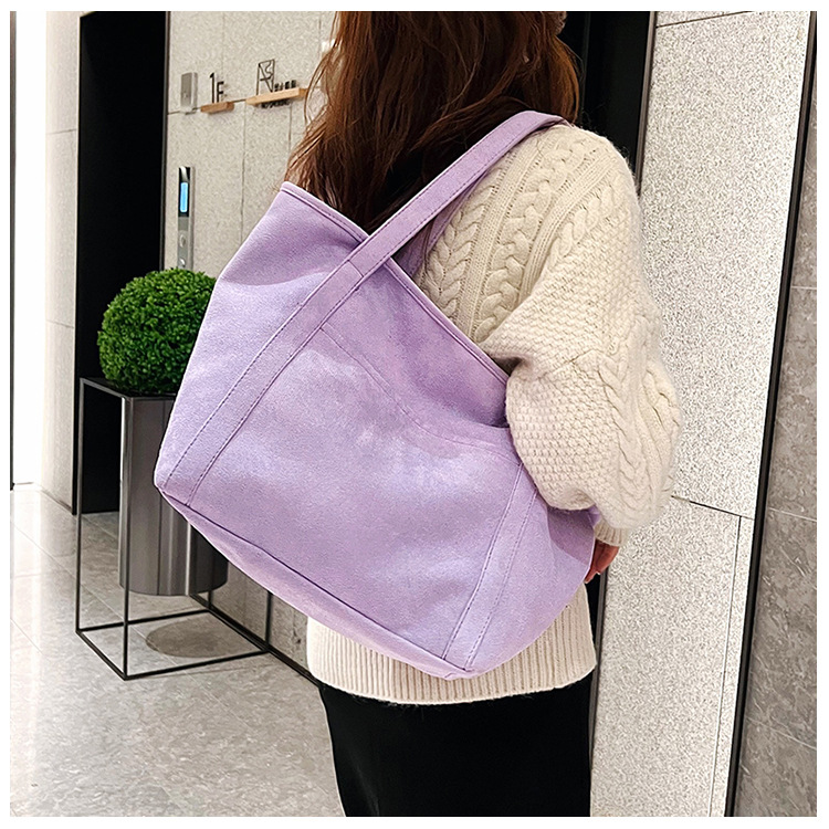 Tote Bag 2024 Autumn and Winter new trendy European and American simple matte solid color single-shoulder bag, handbag, fashionable women's bag undefined