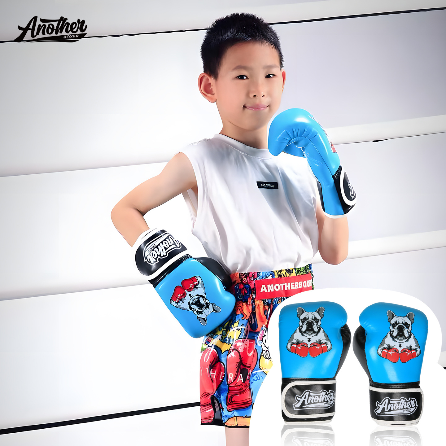 AN children's boxing gloves, Sanda boxing gloves, boys' professional fighting punching bag set, girls' training boxing gloves