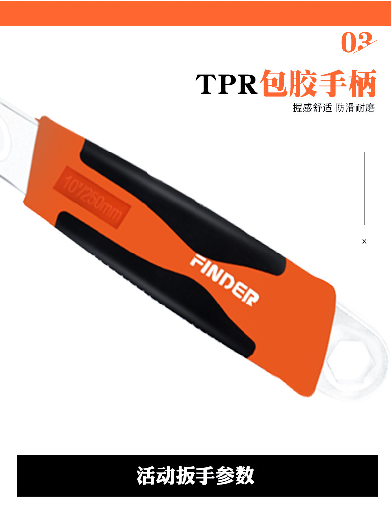 五金工具多用活动扳手动工具活扳手工业活动扳子批发详情图5