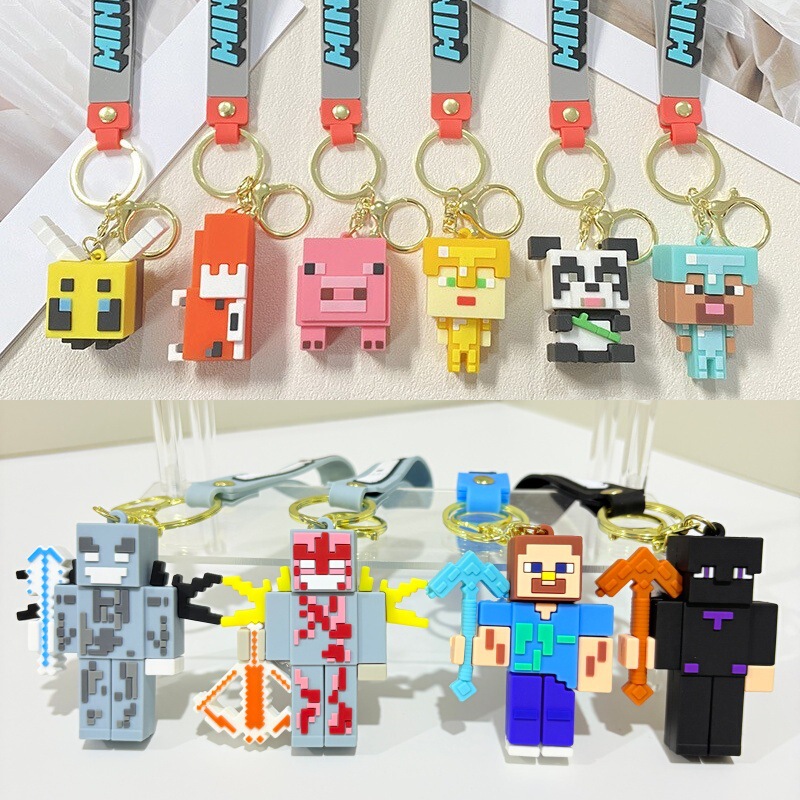 Cross-Border Creative Minecraft 3D Sandbox Game Keychain Minecraft Couple Keychain Bag Pendant Cross-Border Creative Minecraft 3D Sandbox Game Keychain Minecraft Couple Keychain Bag Pendant