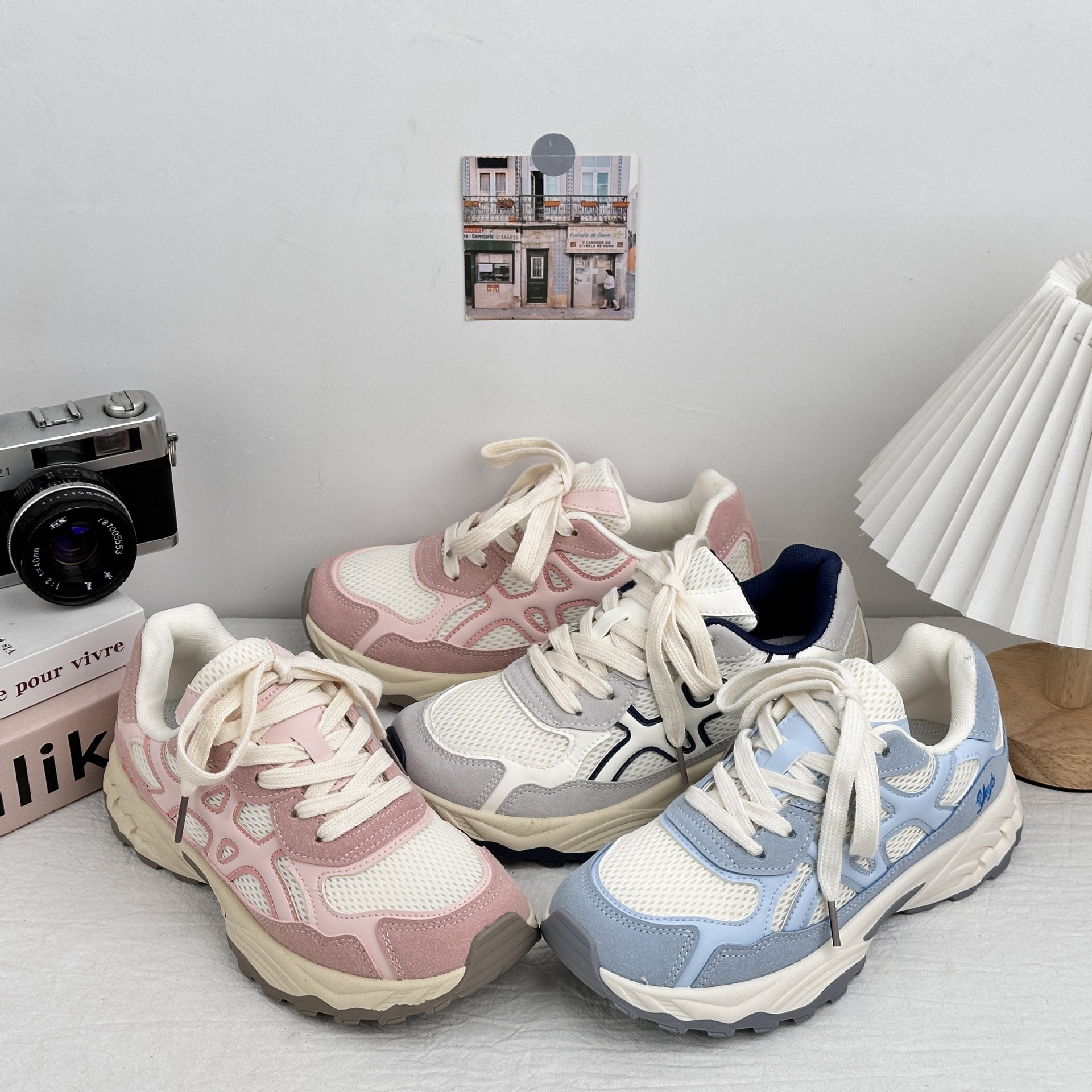 Zapatos de fondo grueso de larga onda para mujeres 2025 nuevos zapatos de otoño de mujer zapatos blancos casuales zapatos deportivos zapatos de skate