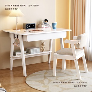 Scandinavian White Ins Style Small Apartment for Primary and Secondary School Students Home Bedroom Solid Wood Desk Simple Kidsren's Study Free Shipping