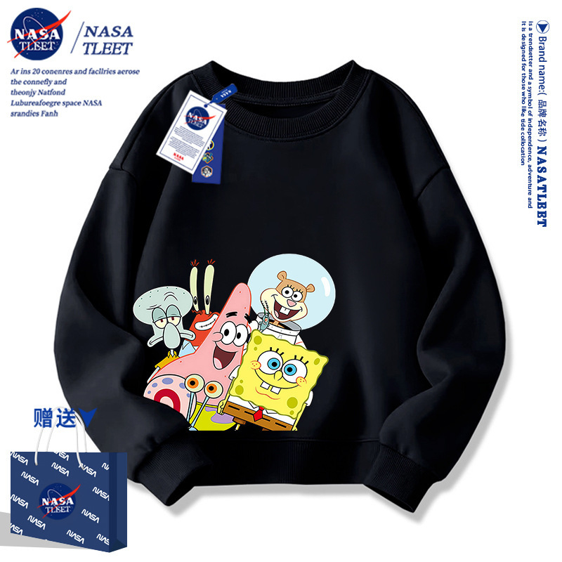 NASA Co-brand Spongebob Cartoon Anime Sweatshirt Summer New Top Patrick Big Star Squidward All-match Long Sleeve NASA Co-brand Spongebob Cartoon Anime Sweatshirt Summer New Top Patrick Big Star Squidward All-match Long Sleeve