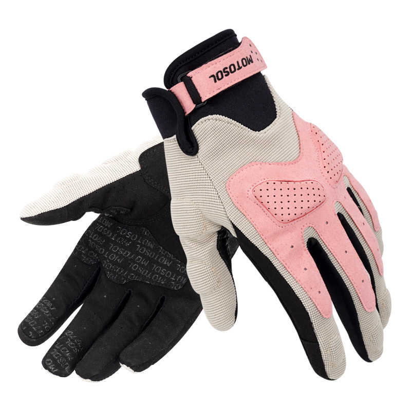 Viento y el envío de la motocicleta guantes montar verano Retro Los hombres mujer Caballero neto viento fresco fino Macaron