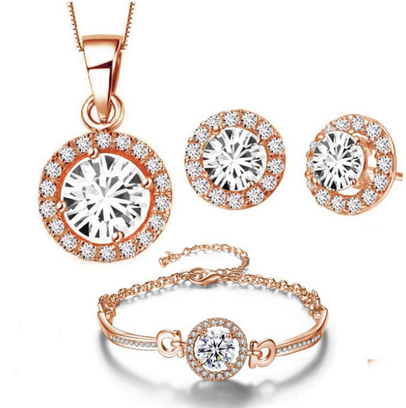 Three-piece rose gold set