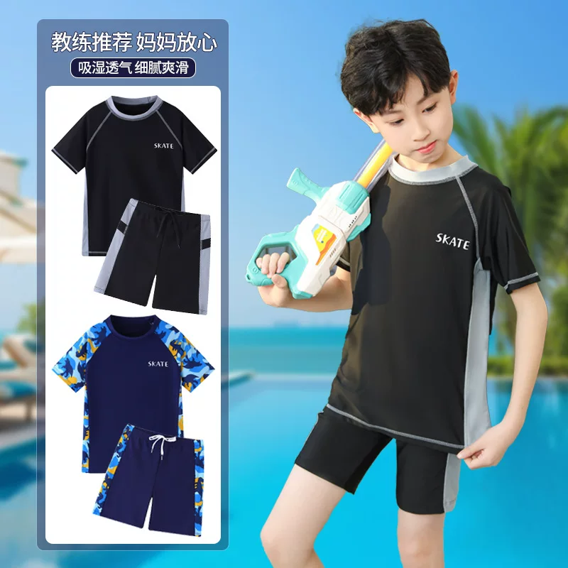 Split swimwear for boys, quick dry children's uniform, for teenagers, 2024 years