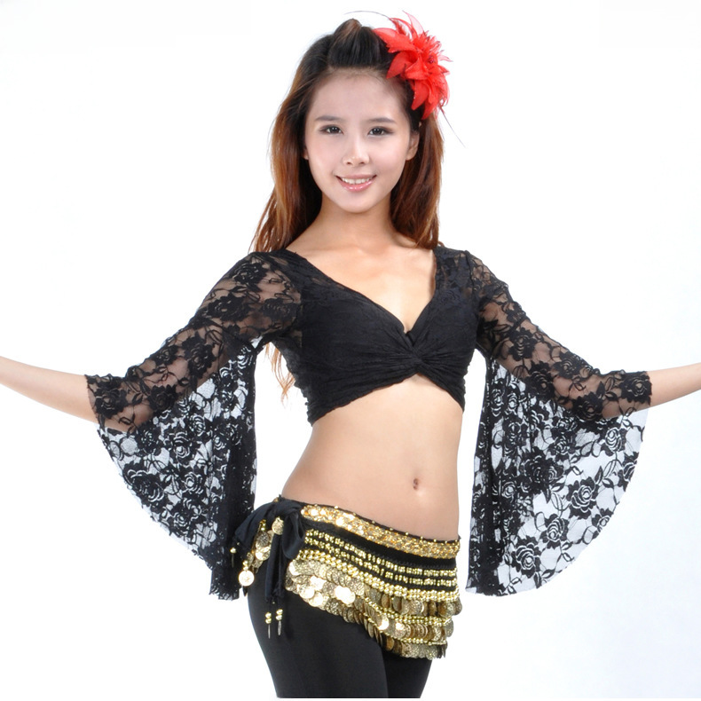 Lace butterfly sleeve top, belly dance, belly dance clothing, belly dance lace top brand clothing factory