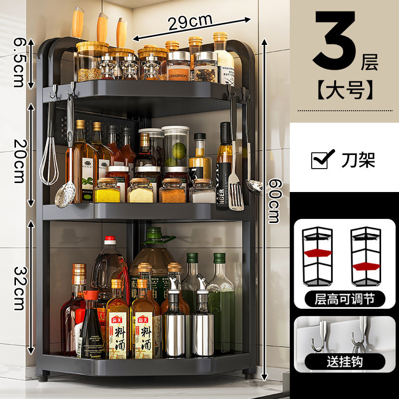 cocina condimento estante conjunto esquina de la mesa triángulo colgante esquina colgante esquina de la pared colgante esquina almacenamiento condimento estante