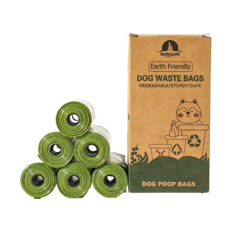 Venta al por mayor transfronteriza desechable bolsa de mierda anillo bolsa de heces para mascotas 15 PC/rollo EPI degradable bolsa de basura para mascotas