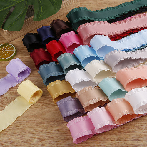 Ruffled polyester skirt ribbon diy handmade bow hair accessories clothing shoes flowers accessories gift box flowers ribbon