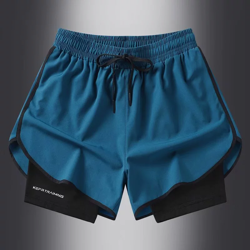 Трехточечные брюки в одном стиле 2025, мужские брюки для фитнеса и тренировок, спортивные шорты для бега, летние женские пары, подкладка из сухого ледяного шелка