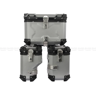 Motorcycle trunk | electric car tail box storage - 45l35l-three-boxes-of-left-hide-silver