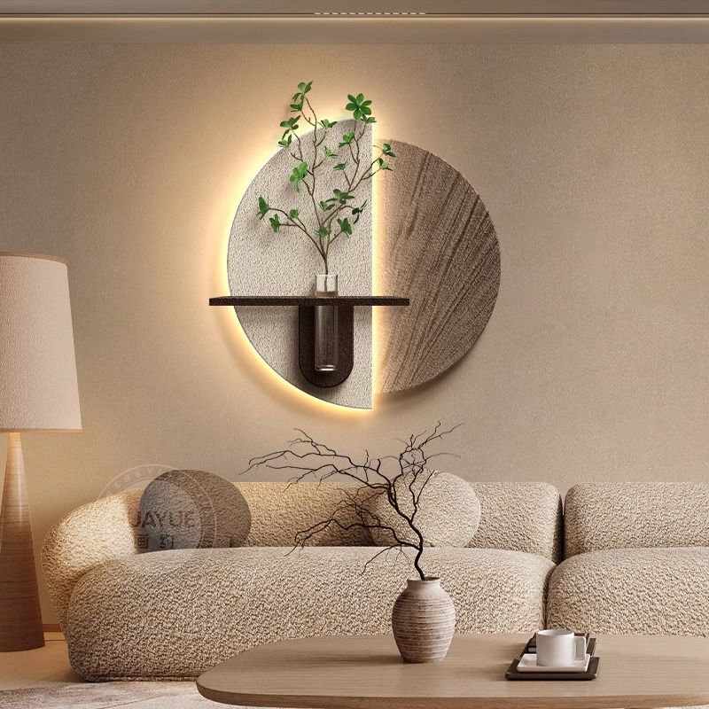 Wabi-Sabi Style Hydroponic Green Plant Restaurant Decoration Painting High-End Sofa Background Wall Hanging Painting Sandstone Three-Dimensional Living Room Mural