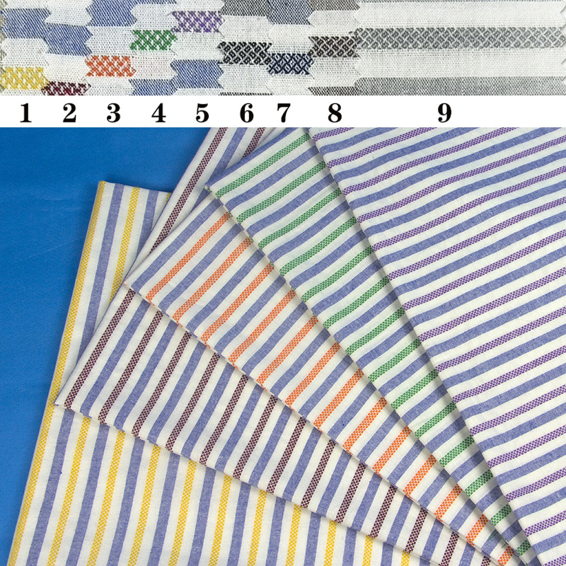 厂家批发 涤棉麻色织 平纹条纹布料服装面料箱包鞋帽窗帘桌布 053