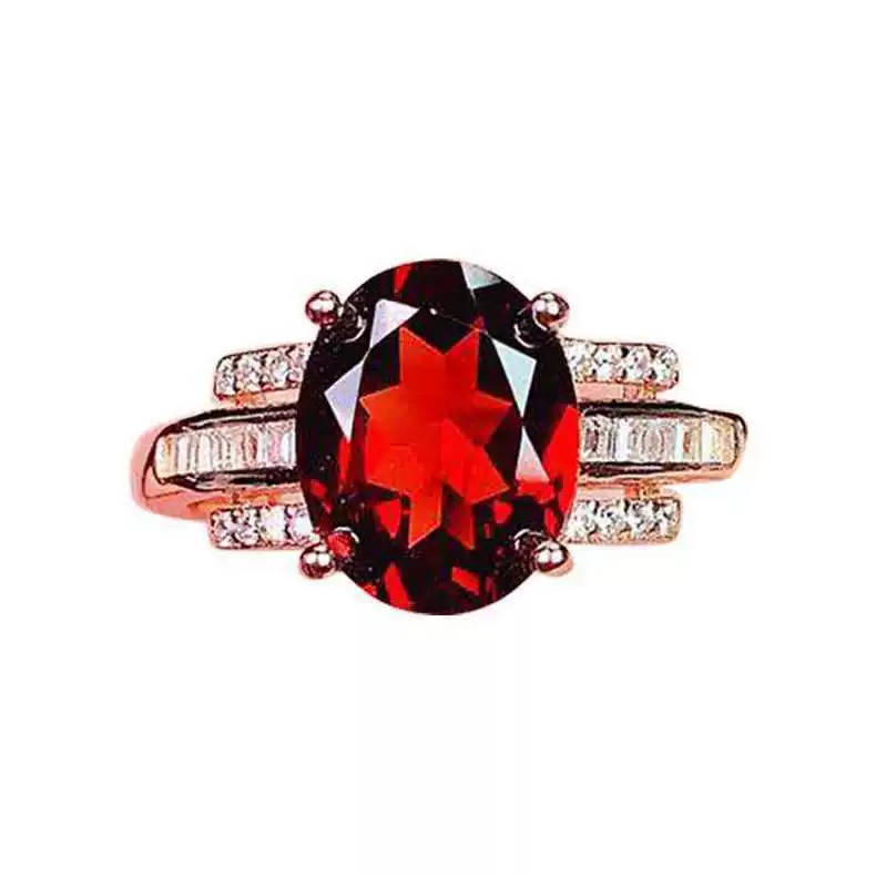 Милое Ruby кольцо с камнем граната из Мозамбика, подарок на день рождения
