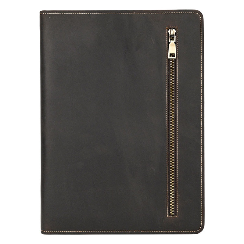 Cross-Border Retro Crazy Horse Leather Folder iPad Protective Cover Pen Slot First Layer Cowhide 12.9inch Tablet Computer Bag