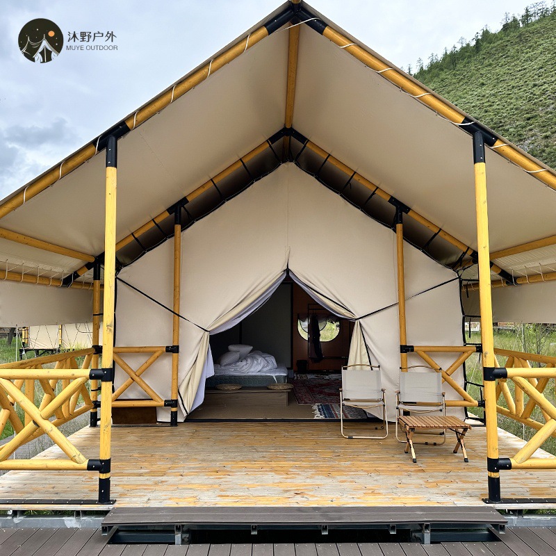 Alojamiento en casa de campo del complejo turístico de camping al aire libre Muye, tienda de campaña nómada grande, comedor de campamento, tienda de campaña de hotel de camping, estilo nómada.