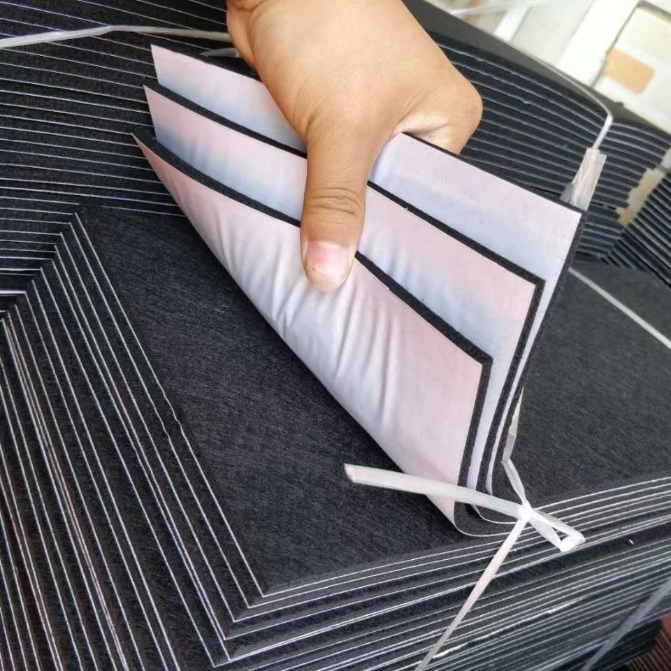 工厂批发毛毡自带不干胶无纺布背胶脚垫汽车隔音吸音装饰密封定制