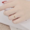 Golden ring stainless steel, accessory for beloved, Korean style, simple and elegant design, pink gold, wholesale