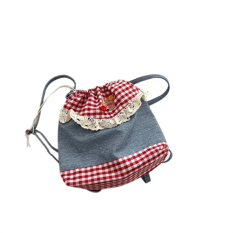 Sweet Meisen es una hermosa mochila de ondas para padres e hijos, mochila de encaje para bebés, mochila de gran capacidad para niños a cuadrícula.