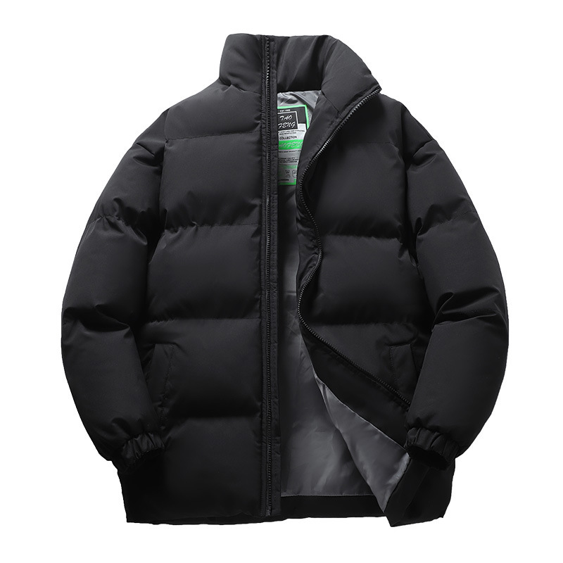 Abrigo de algodón acolchado para hombre invierno 2023 nuevo cuello de soporte cálido engrosado abrigo de algodón acolchado Chaqueta de algodón de color sólido chaqueta casual al por mayor